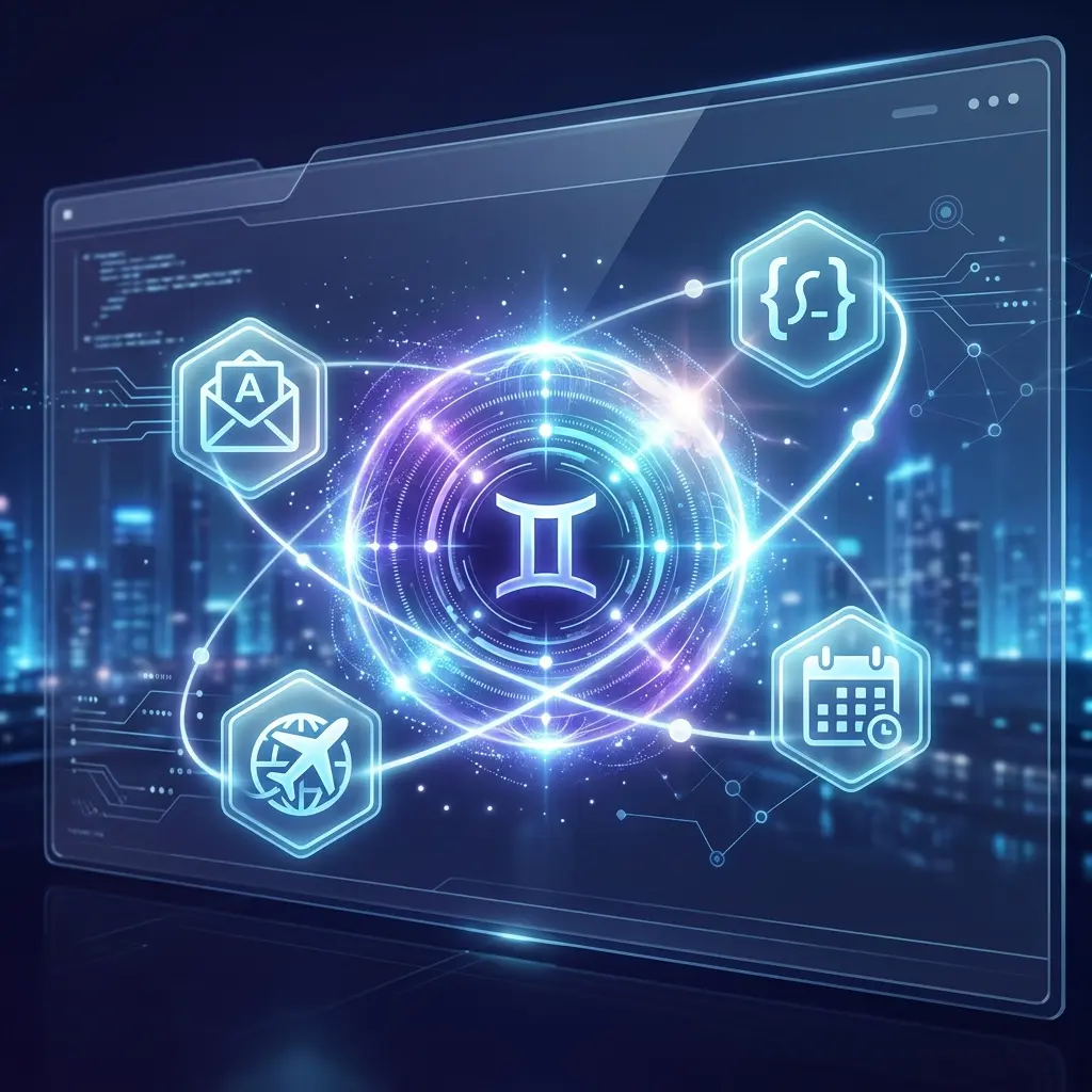 [Note: Fallback Ollama Cloud]

Illustration du mode Agent de Gemini affichant l’interface de l’assistant IA : logo Gemini, icônes de tâches, messages et notifications, montrant comment l’outil optimise la gestion du quotidien.