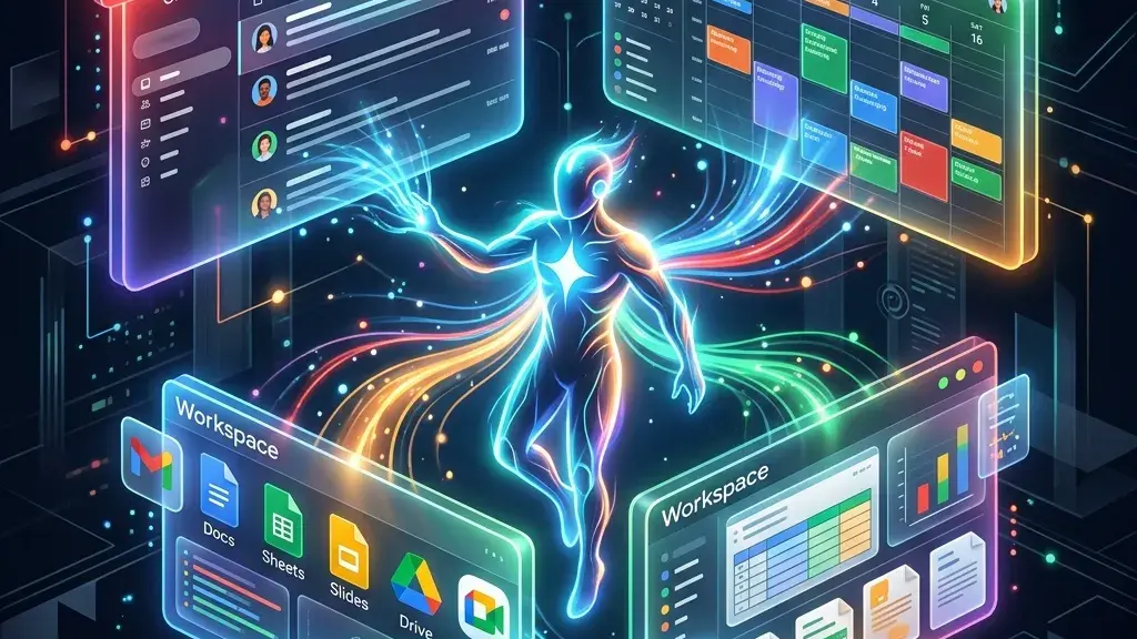 [Note: Fallback Ollama Cloud]

Capture d’écran de l’interface de Google Gemini Agent en mode assistant, affichant un tableau de bord avec des icônes de planification, de messagerie et d’automatisation illustrant la gestion complète des tâches de A à Z.