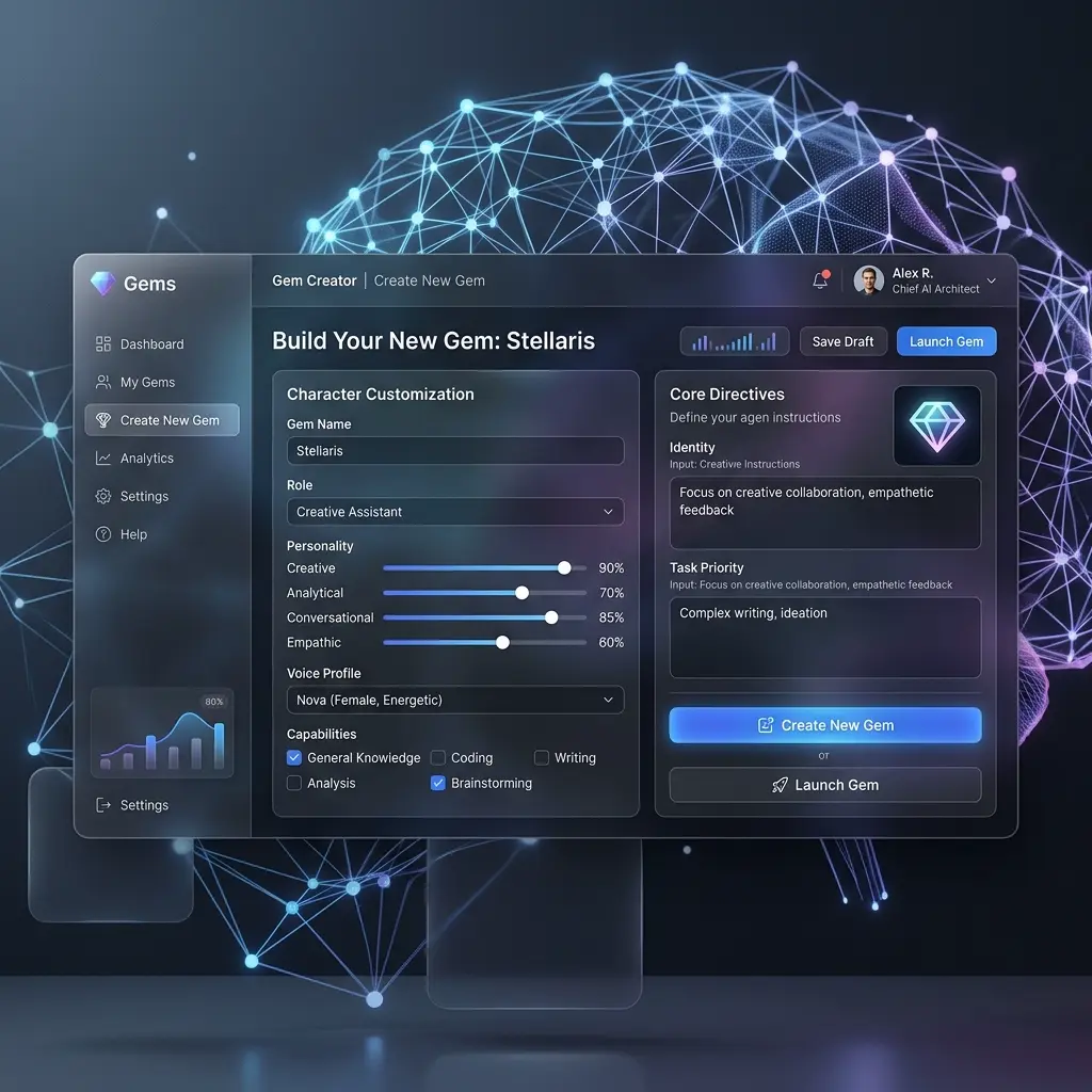 Interface de création d'un Gem Gemini